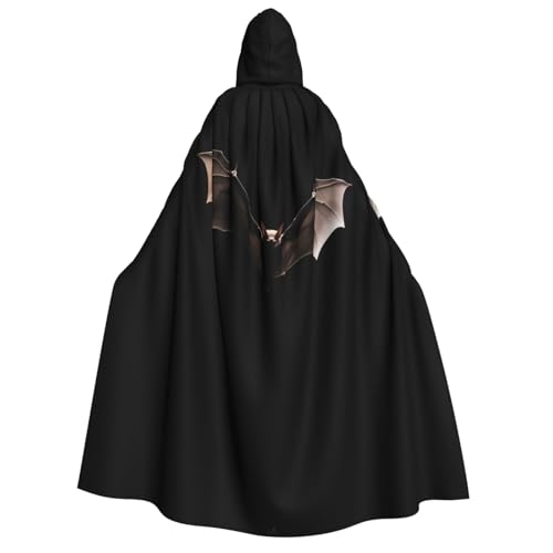 POEZJZW Fledermaus-Umhang mit Kapuze für Damen und Herren, Halloween-Kostüm, Maskerade, Cosplay, Kostüm, Weihnachten, Party, Robe von POEZJZW