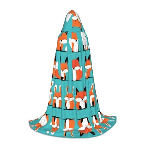 POEZJZW Kapuzenumhang mit Fuchs- und Kaninchenmuster, Umhang für Erwachsene, Herren, Damen, Weihnachten, Kapuzenumhang, Cosplay-Kostüme, Größe S POEZJZW Kapuzenumhang mit Fuchs- und Kaninchenmuster, Umhang für Erwachsene, Herren, Damen, Weihnachten, Kapuzenumhang, Cosplay-Kostüme, Größe S von POEZJZW