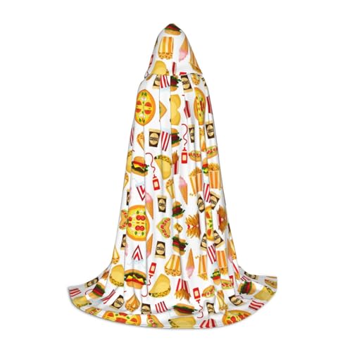 POEZJZW Kapuzenumhang mit Hamburger-Kreismuster, für Damen und Herren, Halloween-Kostüm, Maskerade, Cosplay, Kostüm, Weihnachten, Party, Robe, Größe L POEZJZW Kapuzenumhang mit Hamburger-Kreismuster, für Damen und Herren, Halloween-Kostüm, Maskerade, Cosplay, Kostüm, Weihnachten, Party, Robe, Größe L von POEZJZW