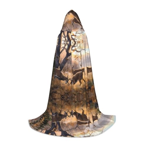 POEZJZW Kapuzenumhang mit Hirsch-Jagdmuster, für Damen und Herren, Halloween-Kostüm, Maskerade, Cosplay, Kostüm, Weihnachten, Party, Robe, Größe L POEZJZW Kapuzenumhang mit Hirsch-Jagdmuster, für Damen und Herren, Halloween-Kostüm, Maskerade, Cosplay, Kostüm, Weihnachten, Party, Robe, Größe L von POEZJZW