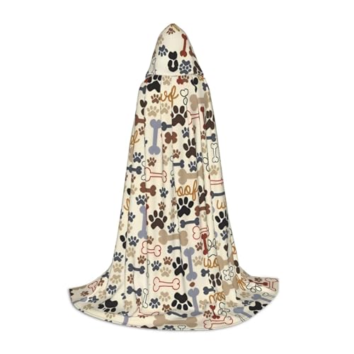 POEZJZW Kapuzenumhang mit Hundeknochen und Pfotenmuster, für Damen und Herren, Halloween-Kostüm, Maskerade, Cosplay, Kostüm, Weihnachten, Party, Robe, Größe L POEZJZW Kapuzenumhang mit Hundeknochen und Pfotenmuster, für Damen und Herren, Halloween-Kostüm, Maskerade, Cosplay, Kostüm, Weihnachten, Party, Robe, Größe L von POEZJZW