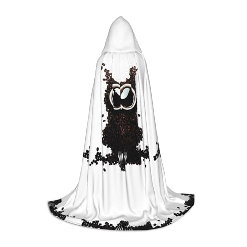 POEZJZW Kapuzenumhang mit Kaffeebohnen, Eulenmuster, für Damen und Herren, Halloween-Kostüm, Maskerade, Cosplay, Kostüm, Weihnachten, Party, Robe, Größe M POEZJZW Kapuzenumhang mit Kaffeebohnen, Eulenmuster, für Damen und Herren, Halloween-Kostüm, Maskerade, Cosplay, Kostüm, Weihnachten, Party, Robe, Größe M von POEZJZW