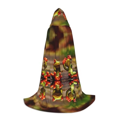 POEZJZW Kapuzenumhang mit lustigem Frosch-Muster, für Damen und Herren, Halloween-Kostüm, Maskerade, Cosplay, Kostüm, Weihnachten, Party, Robe, Größe L POEZJZW Kapuzenumhang mit lustigem Frosch-Muster, für Damen und Herren, Halloween-Kostüm, Maskerade, Cosplay, Kostüm, Weihnachten, Party, Robe, Größe L von POEZJZW