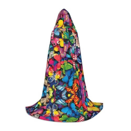 POEZJZW Umhang mit Kapuze für Erwachsene und Herren, buntes Schmetterlingsmuster, Umhang mit Kapuze, Renaissance, Halloween, Hexenkostüm, Zauberer-Umhang, Größe L POEZJZW Umhang mit Kapuze für Erwachsene und Herren, buntes Schmetterlingsmuster, Umhang mit Kapuze, Renaissance, Halloween, Hexenkostüm, Zauberer-Umhang, Größe L von POEZJZW