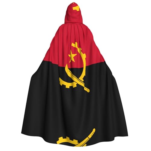 POEZJZW Umhang mit Kapuze und Angola-Flagge, für Damen und Herren, Halloween-Kostüm, Maskerade, Cosplay, Kostüm, Weihnachten, Party, Robe von POEZJZW