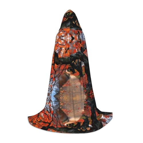 POEZJZW Umhang mit Kapuze und Baum im Herbst-Muster, für Damen und Herren, Halloween-Kostüm, Maskerade, Cosplay, Kostüm, Weihnachten, Party, Robe, Größe S POEZJZW Umhang mit Kapuze und Baum im Herbst-Muster, für Damen und Herren, Halloween-Kostüm, Maskerade, Cosplay, Kostüm, Weihnachten, Party, Robe, Größe S von POEZJZW