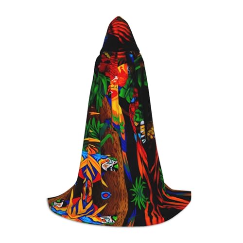 POEZJZW Umhang mit Kapuze und Papageienmuster, für Damen und Herren, Halloween-Kostüm, Maskerade, Cosplay, Kostüm, Weihnachten, Party, Robe, Größe M POEZJZW Umhang mit Kapuze und Papageienmuster, für Damen und Herren, Halloween-Kostüm, Maskerade, Cosplay, Kostüm, Weihnachten, Party, Robe, Größe M von POEZJZW