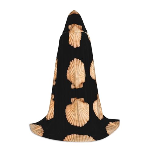POEZJZW Umhang mit Muschelmuster und Muschelmuster, für Damen und Herren, Halloween-Kostüm, Maskerade, Cosplay, Kostüm, Weihnachten, Party, Robe, Größe S POEZJZW Umhang mit Muschelmuster und Muschelmuster, für Damen und Herren, Halloween-Kostüm, Maskerade, Cosplay, Kostüm, Weihnachten, Party, Robe, Größe S von POEZJZW