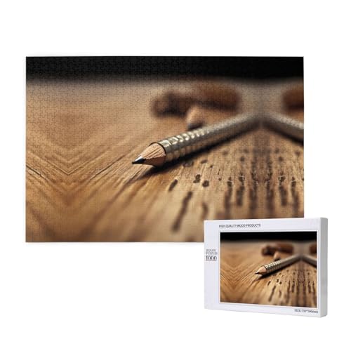 Poezjzw Bleistift-Puzzles für Erwachsene, 1000 Teile, Holzpuzzle für Familie, Freunde, Heimdekoration, Wandkunst, 75 x 50 cm Poezjzw Bleistift-Puzzles für Erwachsene, 1000 Teile, Holzpuzzle für Familie, Freunde, Heimdekoration, Wandkunst, 75 x 50 cm von POEZJZW
