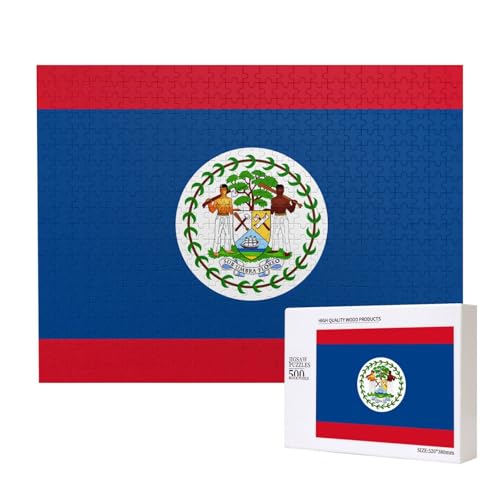 Poezjzw Puzzles für Erwachsene, 500 Teile, geeignet für Familienfreizeit und Verbesserung der praktischen Fähigkeit, Belize-Flaggenmuster Poezjzw Puzzles für Erwachsene, 500 Teile, geeignet für Familienfreizeit und Verbesserung der praktischen Fähigkeit, Belize-Flaggenmuster von POEZJZW