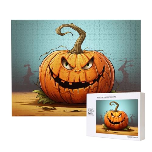 Poezjzw Wütende Kürbis-Bilder-Puzzles für Erwachsene, 500 Teile, Holzpuzzle für Familie, Freunde, Heimdekoration, Wandkunst, 50 x 38 cm Poezjzw Wütende Kürbis-Bilder-Puzzles für Erwachsene, 500 Teile, Holzpuzzle für Familie, Freunde, Heimdekoration, Wandkunst, 50 x 38 cm von POEZJZW