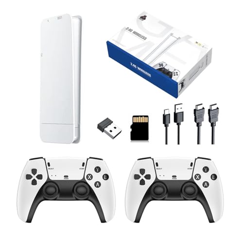 POFET Retro Game Stick, Klassische Spielekonsole mit 64 GB integrierter Karte, 2,4 GHz Super Wireless USB-Konsole, Plug-and-Play mit 2 Gamecontrollern, unterstützt 4K HD-Ausgabe (M8 Schwarz) von POFET