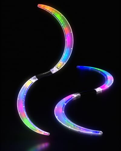 LED POI Stäbe S-Form mit 241 Farblichtmodi USB Wiederaufladbar Jonglieren Magic LED S-Staffs Kundenspezifische Farben, Tiefgreifender Visueller Effekt zirkus spielzeug von POILOVES