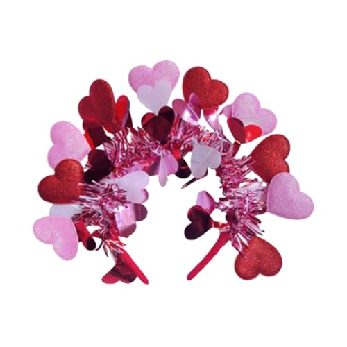 POIUIYQA Herz Haarreif Rot Glitter Liebe Herz Stirnband Damen Weihnachten Haarband Kopfschmuck Pailletten Haarreif Herzen Stirnbänder für Valentinstag Geburtstag Karneval Party Weihnachten Geschenk von POIUIYQA