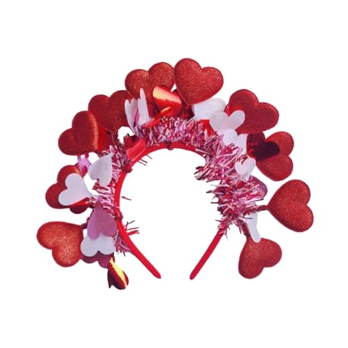 POIUIYQA Herz Haarreif Rot Glitter Liebe Herz Stirnband Damen Weihnachten Haarband Kopfschmuck Pailletten Haarreif Herzen Stirnbänder für Valentinstag Geburtstag Karneval Party Weihnachten Geschenk von POIUIYQA