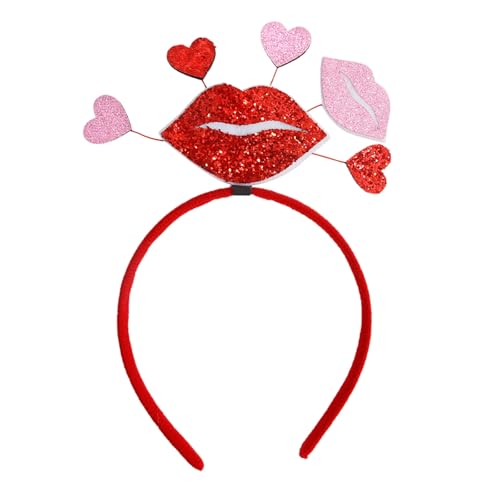 POIUIYQA Rote Herz Haarreif Glitter Rot Haarband Haarbügel Haarschmuck Valentinstag Liebe Herz Haarreifen Partyzubehör für Mädchen Frauen Hochzeit Karneval Weihnachten Halloween Party Dekoration von POIUIYQA