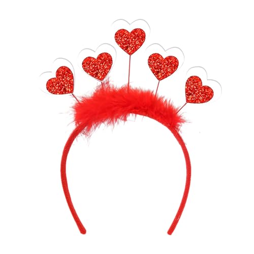 POIUIYQA Rote Herz Haarreif Glitter Rot Haarband Haarbügel Haarschmuck Valentinstag Liebe Herz Haarreifen Partyzubehör für Mädchen Frauen Hochzeit Karneval Weihnachten Halloween Party Dekoration von POIUIYQA