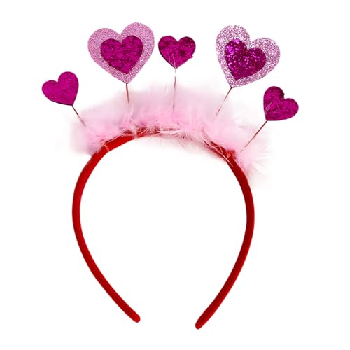 POIUIYQA Rote Herz Haarreif Glitter Rot Haarband Haarbügel Haarschmuck Valentinstag Liebe Herz Haarreifen Partyzubehör für Mädchen Frauen Hochzeit Karneval Weihnachten Halloween Party Dekoration von POIUIYQA