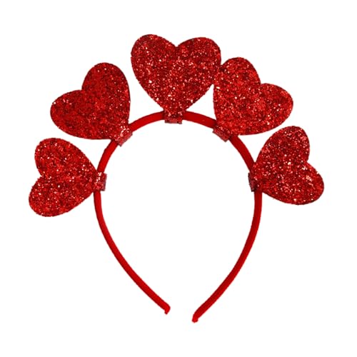 POIUIYQA Rote Herz Haarreif Glitter Rot Haarband Haarbügel Haarschmuck Valentinstag Liebe Herz Haarreifen Partyzubehör für Mädchen Frauen Hochzeit Karneval Weihnachten Halloween Party Dekoration von POIUIYQA