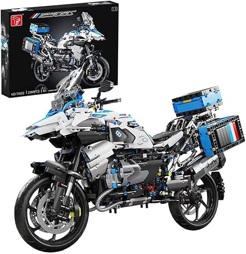 Technik Motorrad Bausteine für 1250 GS, 2369 Teile 1:5 Technik Supermotorrad Modell Bauset für Kinder ab 6 Jahre, Kompatibel mit Lego Technic von POIWEYR