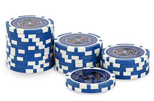 Rolle, mit 25 Chips, Ultimate Poker Chips 10, blau von POKEO