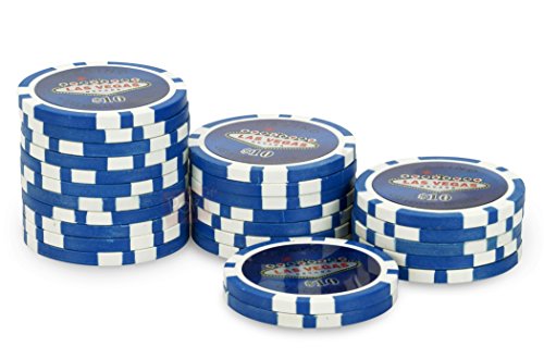 Rolle 25 Chips Laser Las Vegas $10 Blau von POKEO