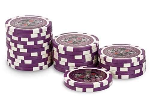 Rolle mit 25 Chips Ultimate Poker Chips 500, Violett von POKEO