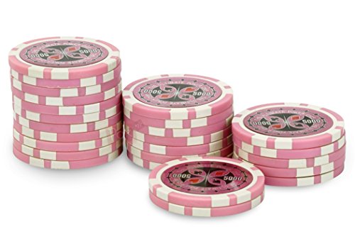 Rouleau 25 jetons Ultimate Poker Chips 5000 rose von POKEO