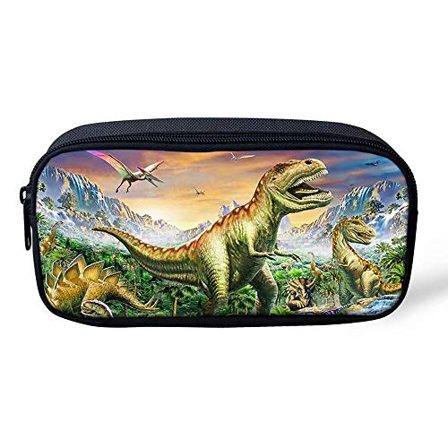 POLERO Dinosaurier Federmappe Federmäppchen Tyrannosaurus Dilophosaurus Tanystropheus Pterodaktylus Mäppchen Schule Federtasche Schlampermäppchen Etui für Stifte von POLERO