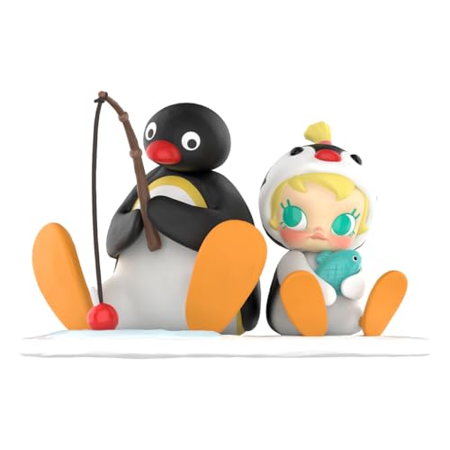 POP MART Baby Molly X Pingu Fishing Time Figure Actionfiguren Sammelfiguren Sammler Kunstspielzeug Spielzeug Figuren Geschenk 1PC von POP MART