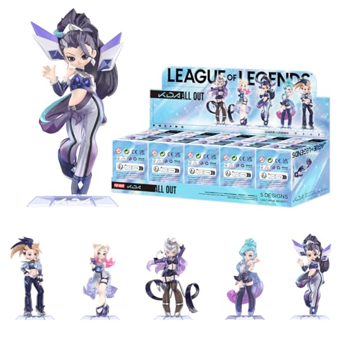 POP MART League of Legends K/DA All Out Series Zufällige Figuren Anime Actionfiguren Sammelfiguren Sammler Kunstspielzeug Spielzeug Figuren Geschenk Whole Set von POP MART