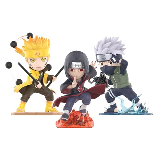 POP MART NARUTO Figuren Anime Actionfiguren Blind Box Hero Sammelfiguren Geschenkidee Spielzeug Für Kinder und Erwachsene Anime Fans 3 Packs von POP MART