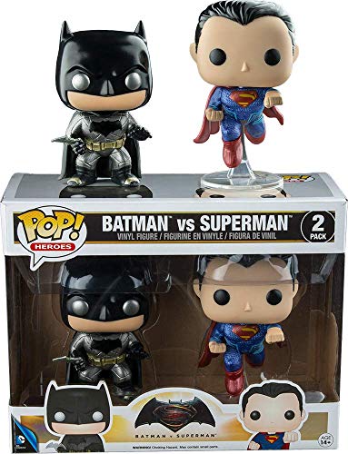 FunKo 7005 – Batman V Superman, Pop Vinyl Figure 2 Pack Batman and Superman Metallic Version von POP