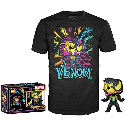 Funko 56269 Marvel Pop! & Tee: Venom - Eddie Brock (Blacklight Special Edition) - Small von POP