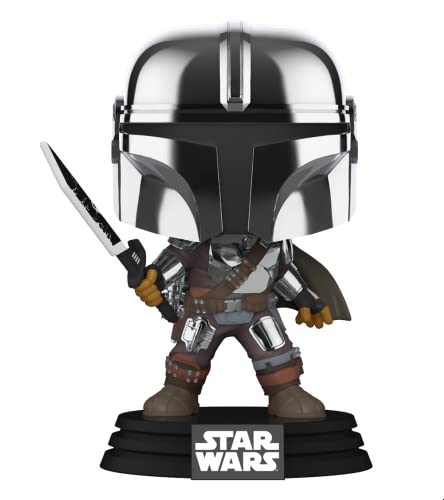 Funko POP! Star Wars Mandalorian mit Dunkelschwert (Chrom & Glow in the Dark), Exklusiv von POP