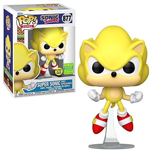 POP Funko 65259 Spiele: Sonic The Hedgehog - Super Sonic First Appearance (Summer Convention 2022 Glow in the Dark Exclusive) #877, Grau, Einheitsgröße von POP