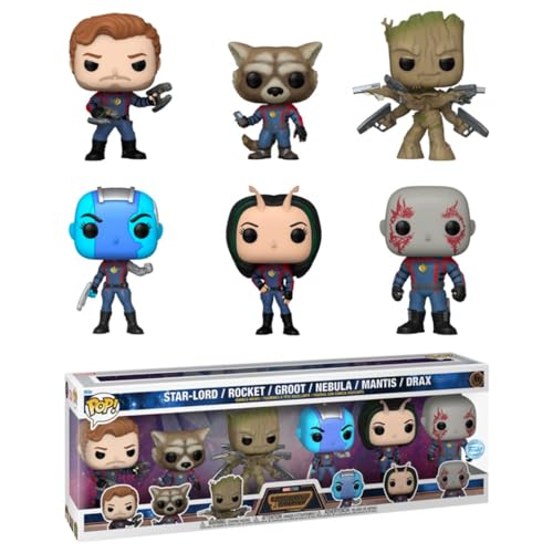 POP Funko Marvel Guardian of The Galaxy Vol. 3 Exclusive 6 Pack: Star-Lord/Rocket/Groot/Nebula/.Mantis/Drax von POP