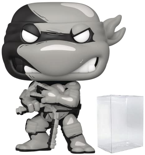 Teenage Mutant Ninja Turtles – Michelangelo (PX Previews Exclusive) Black & White Chase Funko Pop! Vinyl-Figur (gebündelt mit kompatibler Popbox-Schutzhülle) von POP