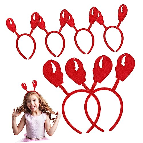 6 Stück Hummerkopfbedeckung Kostüm Party Supplie Bopper Stirnband Krebse Cosplay Party Krebse Krallen Stirnbänder Stirnband Frauen Kralle Stirnband Kleider Krabbe Kralle Tuch Aldult von POPETPOP