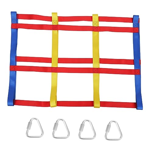 POPETPOP 1 Satz Kletternetz für klettergerüst Outdoor Outdoor- für Kinderspielzeug Gurtband federnd Jungs buntes Netzspielzeug Regenbogen-Kletternetz Polyester von POPETPOP