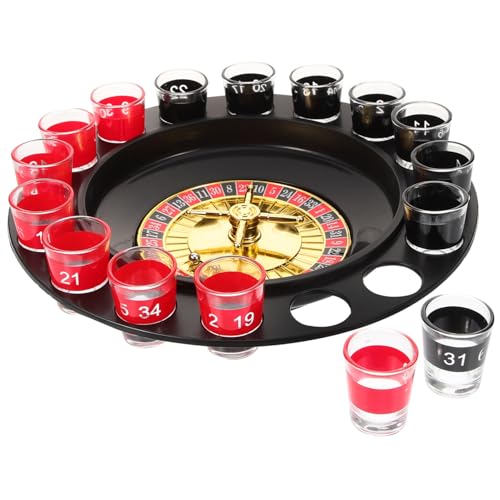 POPETPOP 1 Satz Weindrehteller Trinkversorgung Brettspiele Poolparty Punkt drinkspiel unterhaltungsspiele Plattenspieler Schnapsgläser Roulette-Requisite interaktives Trinkroulette Plastik von POPETPOP