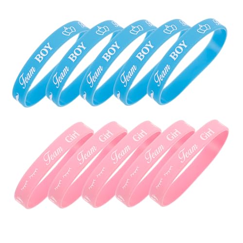 POPETPOP 10st Geschlecht Offenbaren Armband Freundschaftsarmbänder Für Mädchen Partyzubehör Für Die Babyparty Party Silikonarmbänder Silikonarmband Enthüllt Dekorationen Kieselgel von POPETPOP