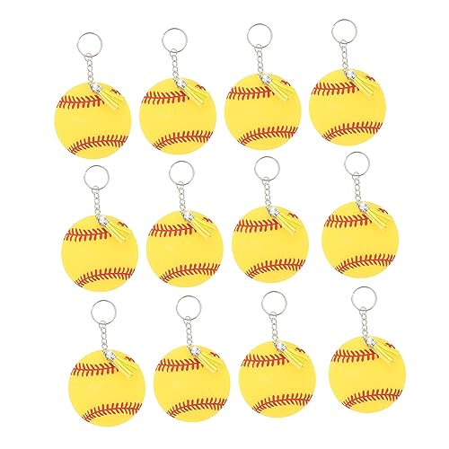 POPETPOP 12 Sätze Baseball-Schlüsselanhänger Schläger leere Schlüsselanhänger Essiggurke einziehbar acrylanhänger Runder Schlüsselanhänger kreativer Schlüsselanhänger Schlüsselbund Yellow von POPETPOP