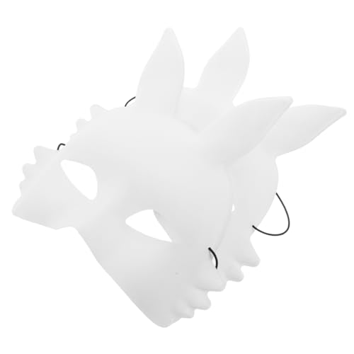 POPETPOP 2 STÜCK PVC Hasenmaske Weiß Halbgesichtsmaske DIY Blanko Kaninchen Masquerade Maske für Halloween Cosplay Kostüm Zubehör POPETPOP 2 STÜCK PVC Hasenmaske Weiß Halbgesichtsmaske DIY Blanko Kaninchen Masquerade Maske für Halloween Cosplay Kostüm Zubehör von POPETPOP