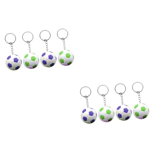 POPETPOP 2 Sätze Fußball Schlüsselanhänger Fußball Football Mini-fußballanhänger Fußball-aufkleber Fußballgeschenke Sport-fußball-schlüsselanhänger Metall 4 Stücke * 2 von POPETPOP