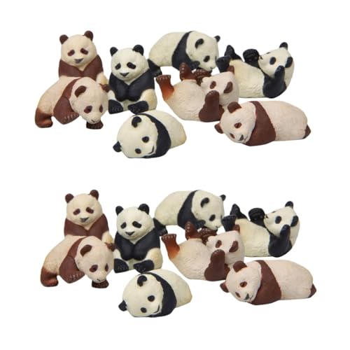 POPETPOP 2 Sätze Panda-Figur Tragen Cartoon-Tier Tiere Panda-skulptur Plüsch Mini-tierfiguren Drachen Großer Bär Panda-Kissen Panzerverzierungen Bären Panda-Modell PVC 8 Stück * 2 von POPETPOP