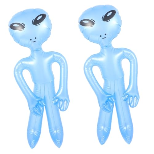 POPETPOP 2 Stück Alien-ballon Dekoration Lustig Popper Außerirdischer Alien-kostüm Für Mini Blase Platz Girlande Lichtschwertspielzeug Tragbar Streich Aufblasbarer Nachtclub Pvc Blue von POPETPOP