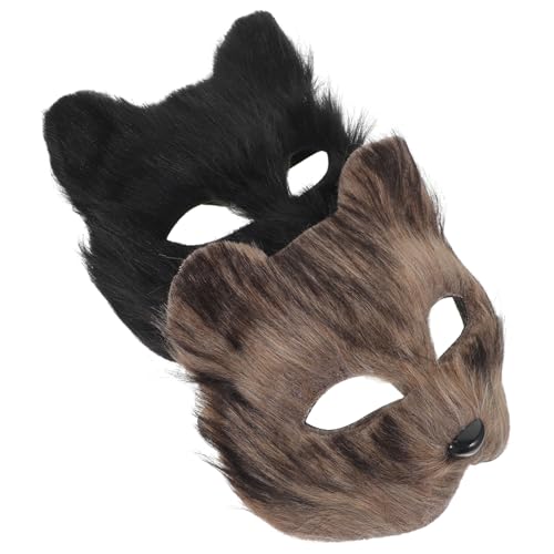 POPETPOP 2 Stück Fuchs Halbgesichtsmaske Plüsch für Halloween Karneval Maskenball Leichte Kunststoffmaske mit Elastischem Band Einzigartige Tiermaske für Damen und Cosplay POPETPOP 2 Stück Fuchs Halbgesichtsmaske Plüsch für Halloween Karneval Maskenball Leichte Kunststoffmaske mit Elastischem Band Einzigartige Tiermaske für Damen und Cosplay von POPETPOP