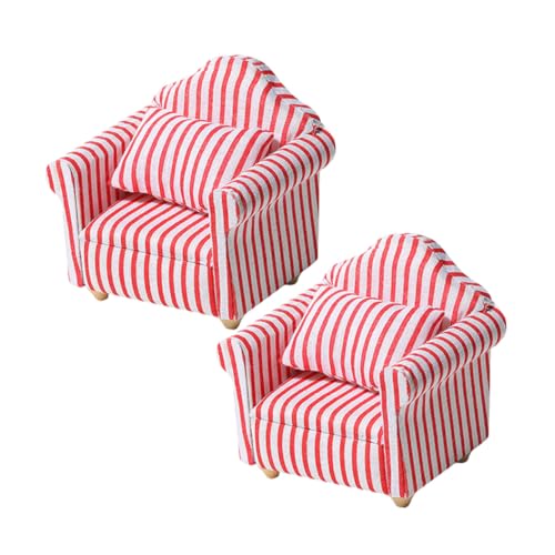 POPETPOP 2 Stück Maßstab Gestreiftes Mini Sofa Puppenhaus Möbel Wohnzimmereinrichtung für Schlafzimmer Dekoration Geeignet für Puppen POPETPOP 2 Stück Maßstab Gestreiftes Mini Sofa Puppenhaus Möbel Wohnzimmereinrichtung für Schlafzimmer Dekoration Geeignet für Puppen von POPETPOP