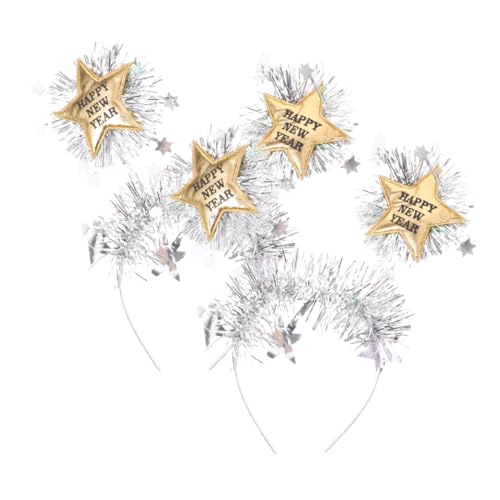 POPETPOP 2 Stück Year Haarreif Gold Glitzer Kopfschmuck Festlich für Silvester Party Karneval Fotoaccessoire POPETPOP 2 Stück Year Haarreif Gold Glitzer Kopfschmuck Festlich für Silvester Party Karneval Fotoaccessoire von POPETPOP